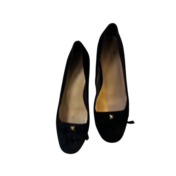 Kate Spade Fringe Block Heel Pumps Old Money Classic Black Suede Shoes 8.5 M - Picture 2 of 6